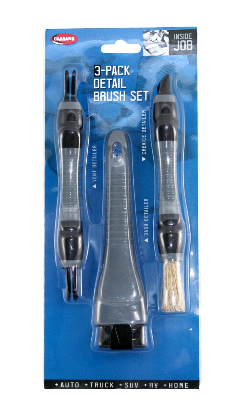 Carrand 93019 Vent, Dash, and Crevice Detail Brush Set , Gray - Image 1